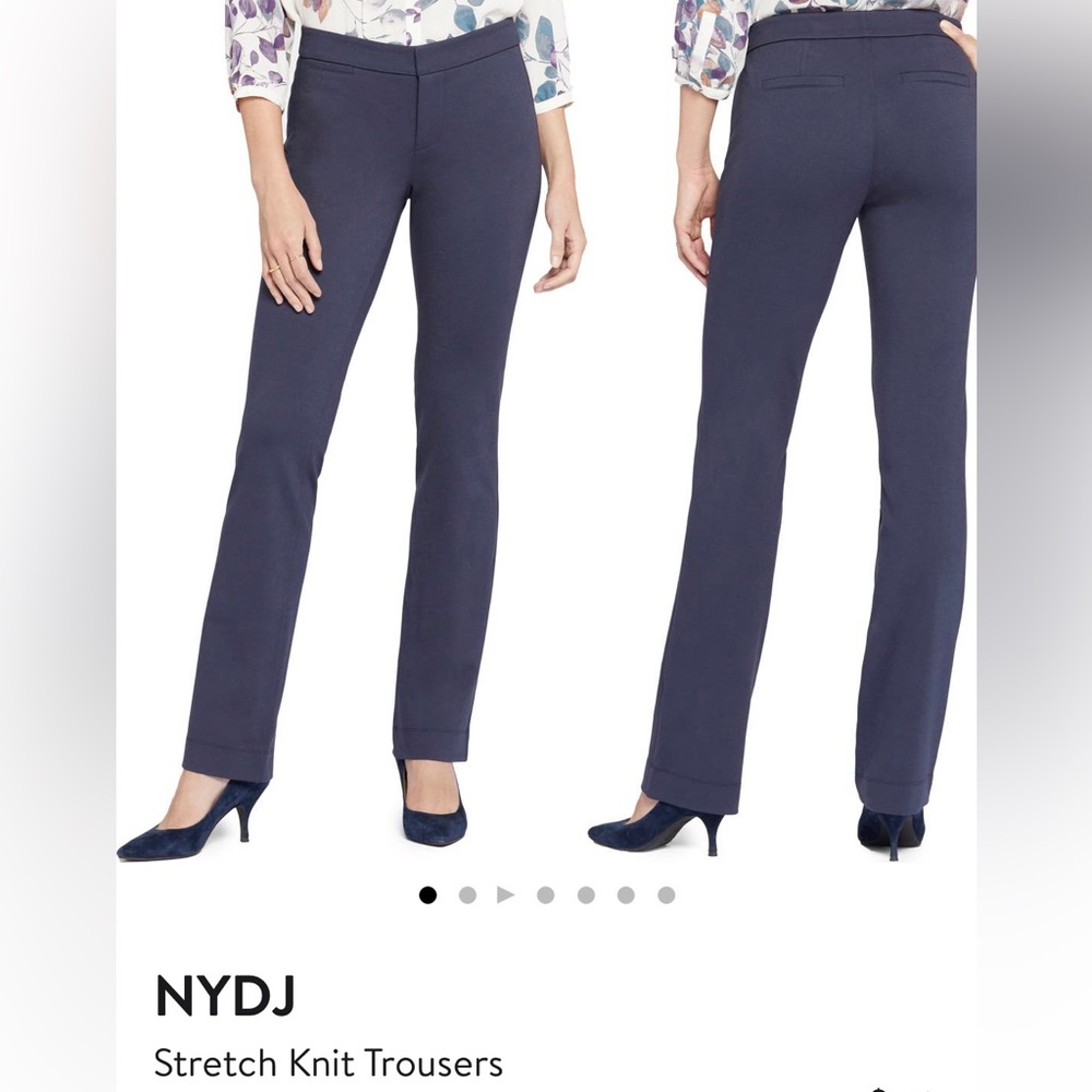 NYDJ Stretch Knit Trousers size 6 (shortened to 30 inches) in Oxford Navy